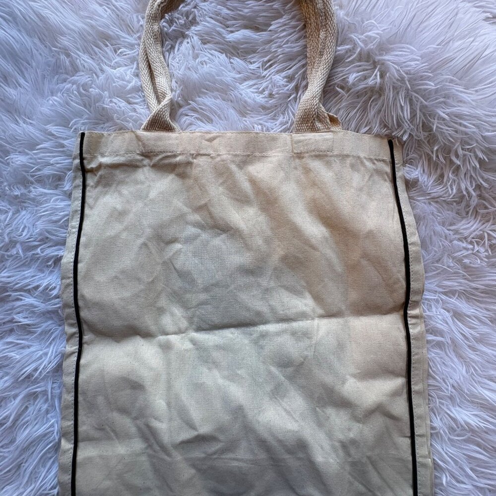 Horse Print Canvas Tote Bag With Woven Handles Beige Eco-Friendly Reusable Shopp - Picture 5 of 9